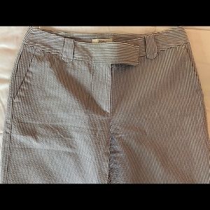 Loft size 4 White and gray striped cotton wide leg pants